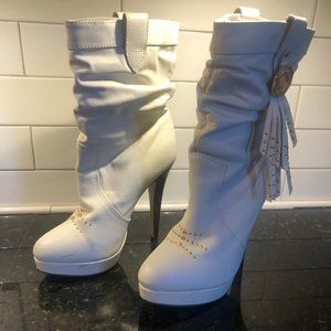 White Leather boots!  HOT!